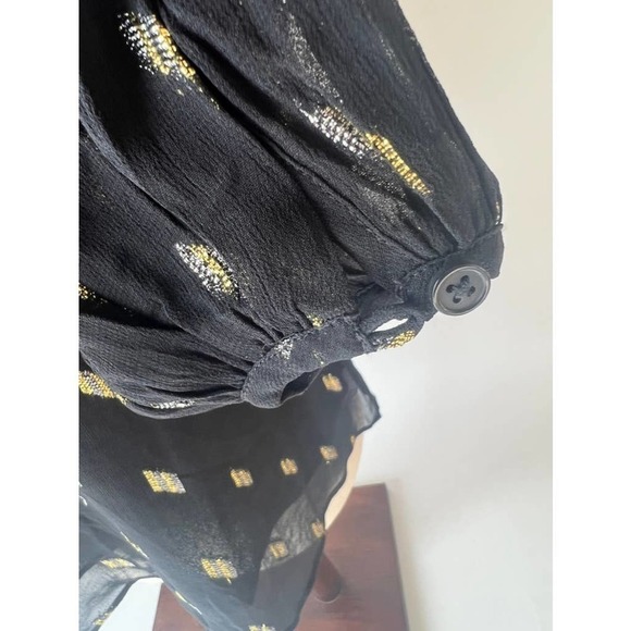 Whistles Metallic Dobby Top in Black and Gold - Picture 12 of 16